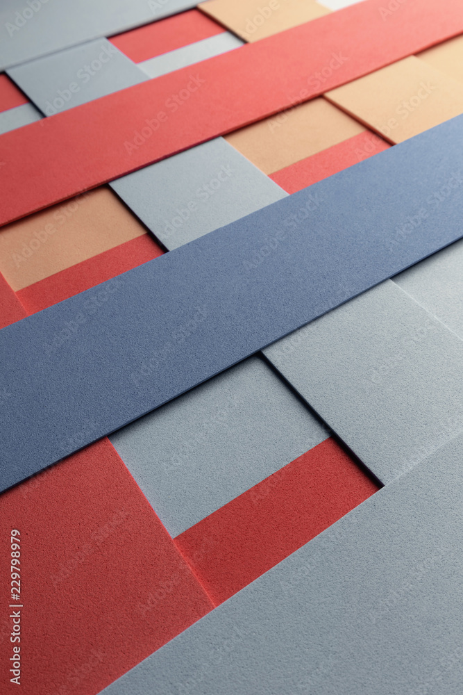 Fototapeta premium Geometric composition with colored elements, abstract background