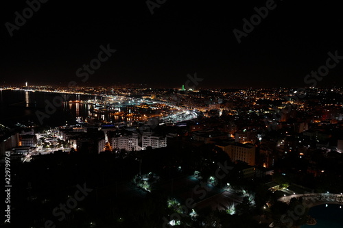 Panorama view of Algiers city at night