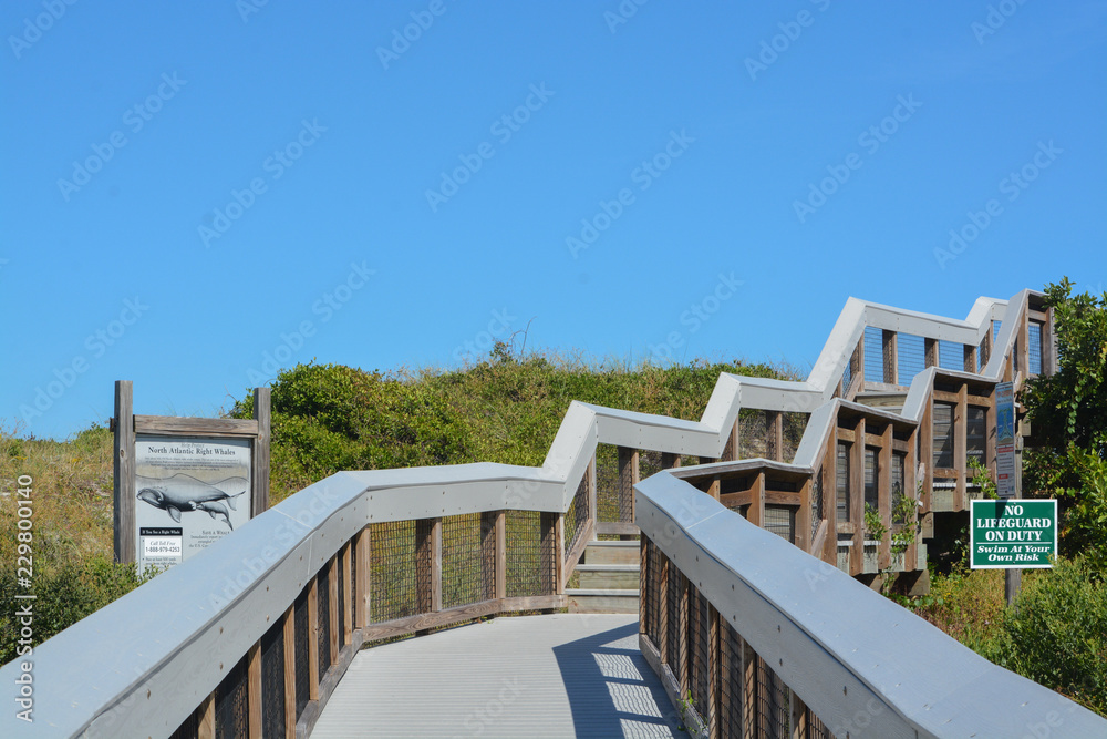 Walkway to the Lookout point for Right Whales in St Johns County, Florida