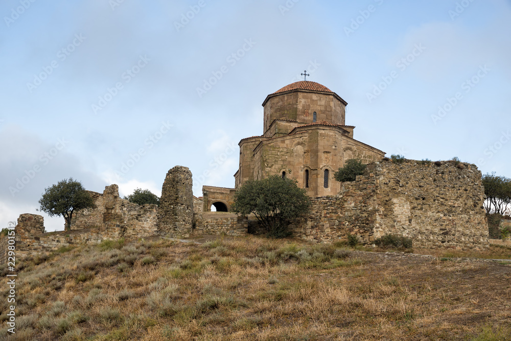 Ancient Jvari Monastery, 6th century, on the mountain near Mtskheta, Georgia