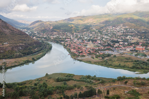 Confluence of Aragvi and Kura rivers