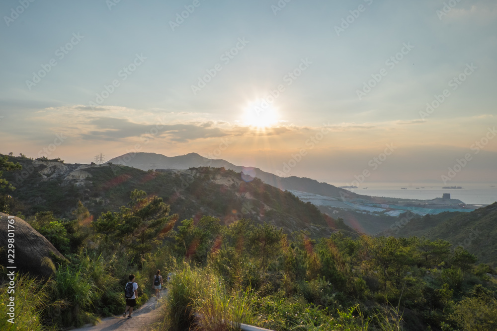 panorama of mountains in the morning