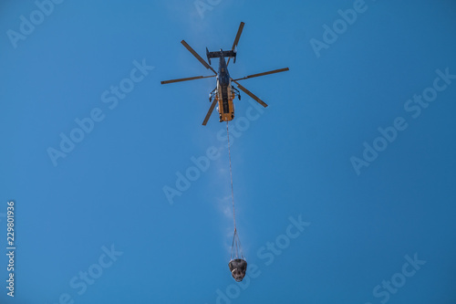 Russian multirole helicopter Kamov, Ka-32A11BC during fire fighting mission  photo