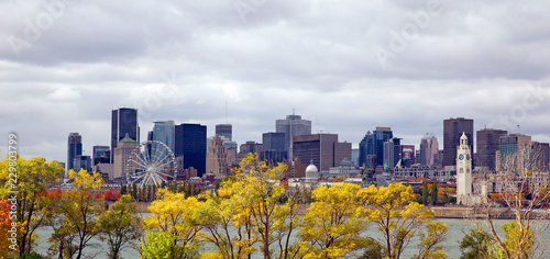 Skyline of Montreal city at fall