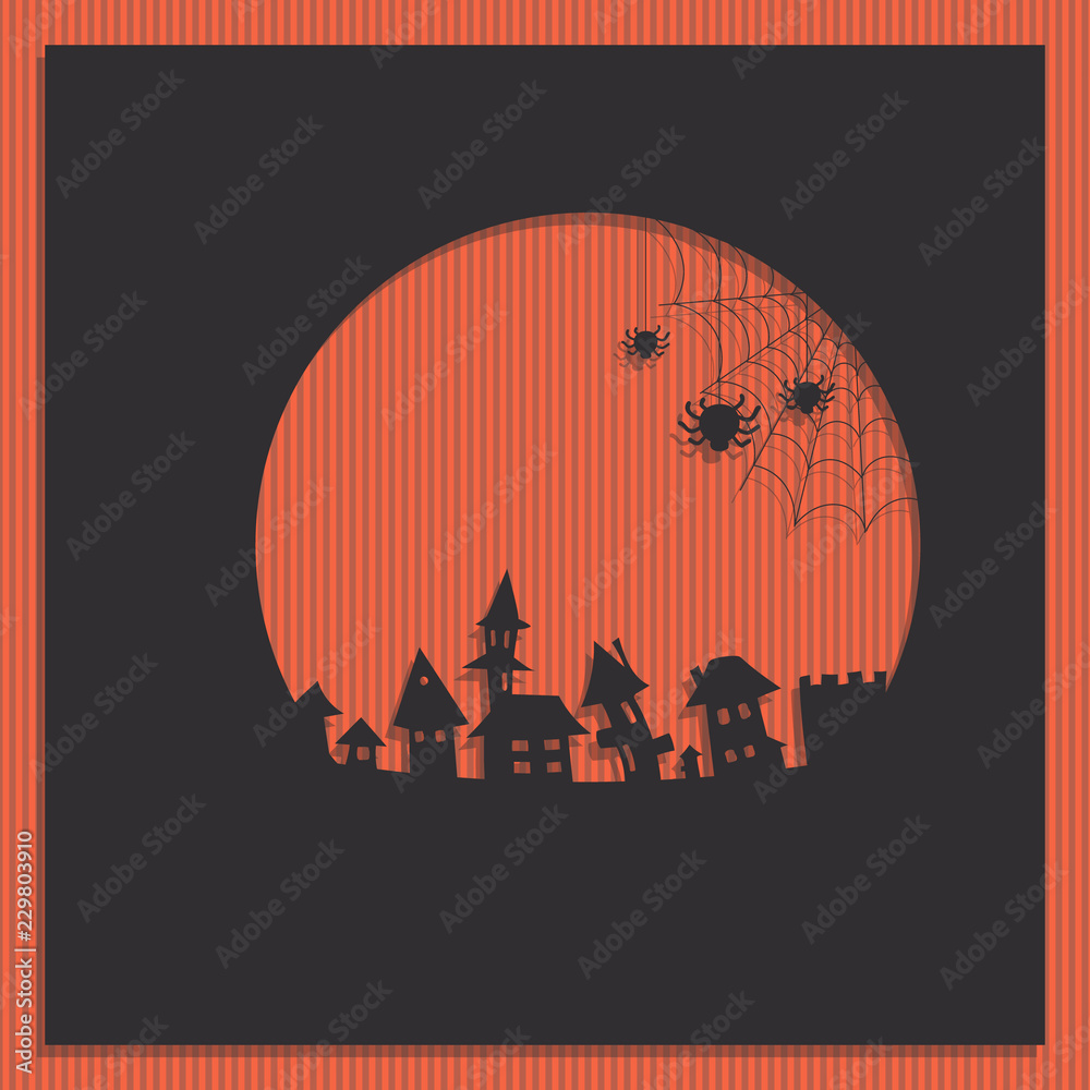 Vector illustration. Thematic postcard to Halloween celebration. Halloween party.