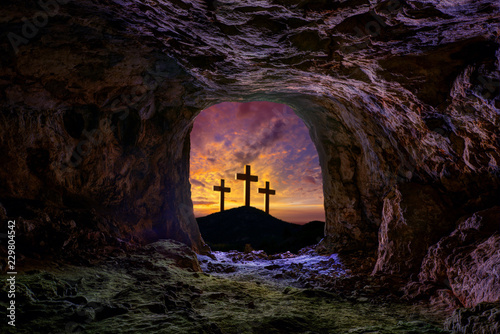 Foto Jesus resurrection sepulcher grave cross