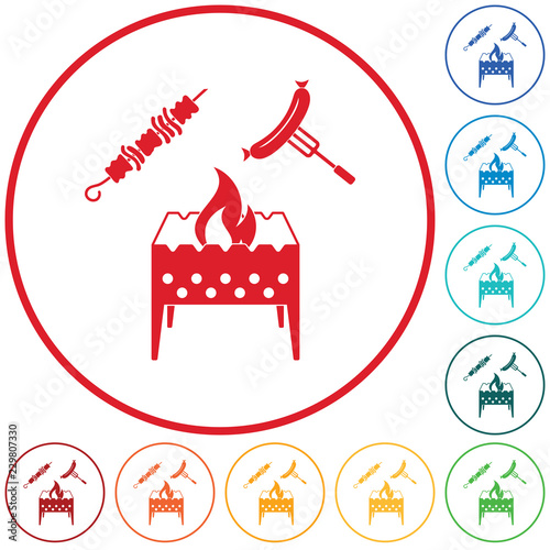 Brazier, kebab and sausage icon