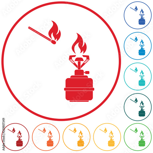 Camping stove icon vector