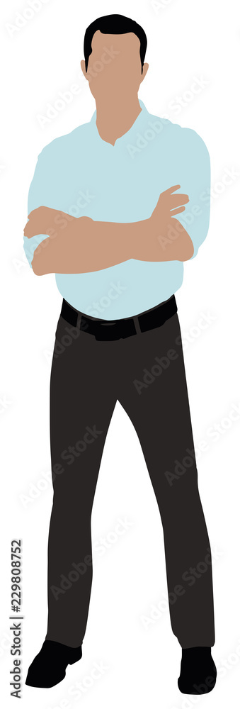 Panoramic View Of A Man With Crossed Arms Panoramic View Of A Man With Crossed Arms