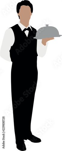 Vector Illustration Of A Waiter