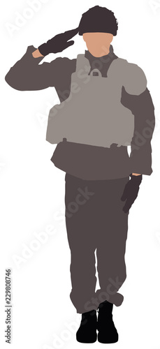 Vector Illustration Of A Soldier