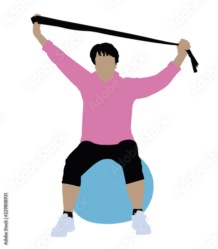 Woman Exercising With Yoga Belt