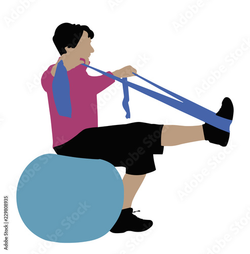 Illustration Of A Woman Exercising On White Background