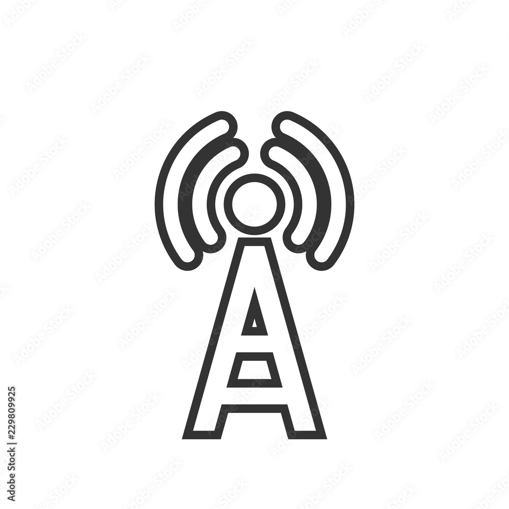 Cell Phone Tower, WIFI Antena black vector icon Cell Phone Tower, WIFI Antena black vector icon