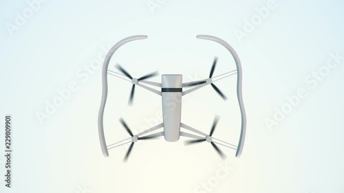 Animation of flying drone. Animation of seamless loop.