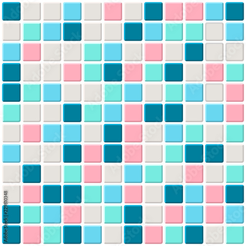 Color mosaic with white filling. Vector illustration.