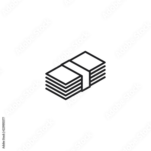 line stack of money icon on white background