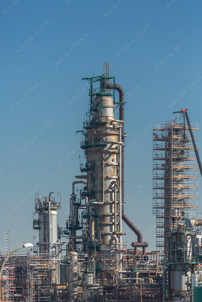 Detailed part view, industrial complex of oil refinery Detailed part view, industrial complex of oil refinery