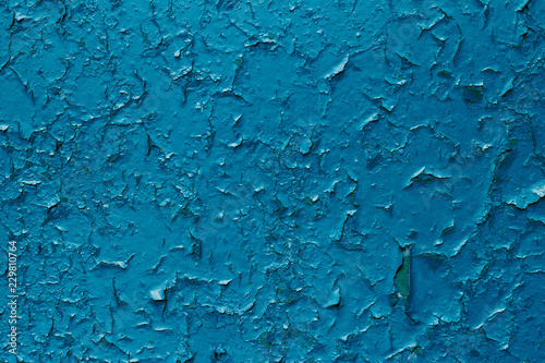 blue peeling paint on texture