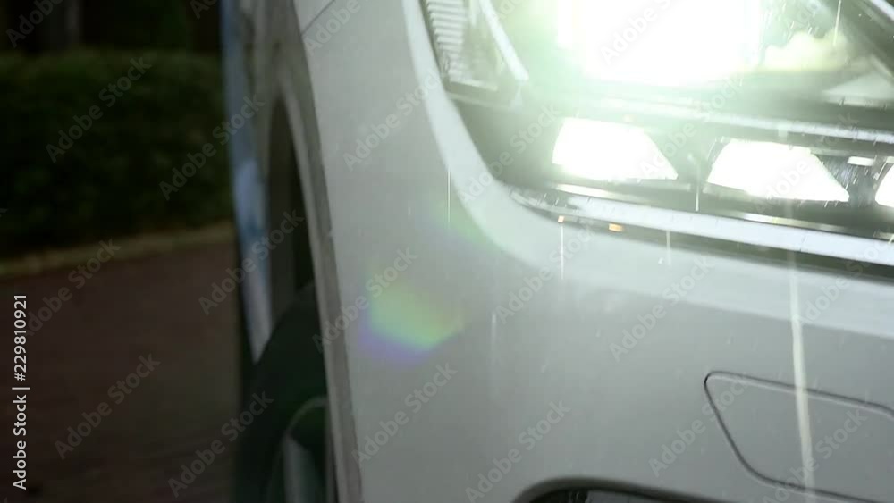 Modern car headlights. Exterior detail. Modern car headlights. Exterior detail.