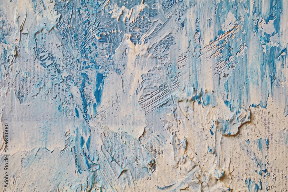 Fototapeta premium Close up texture with brush strokes and palette knife strokes. Suitable for creative ideas, backgrounds and textures.