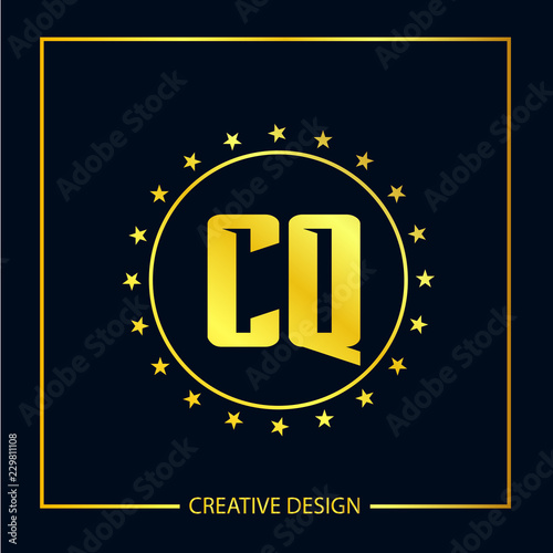 Initial Letter CQ Logo Template Design