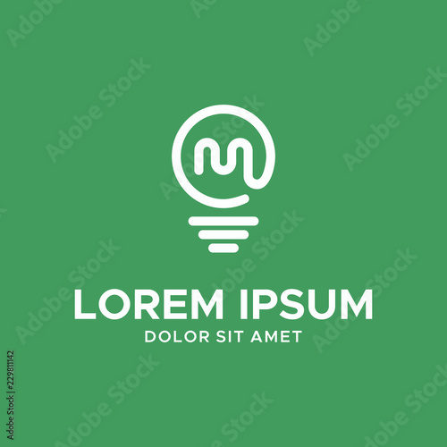 the letter M for lightbulb