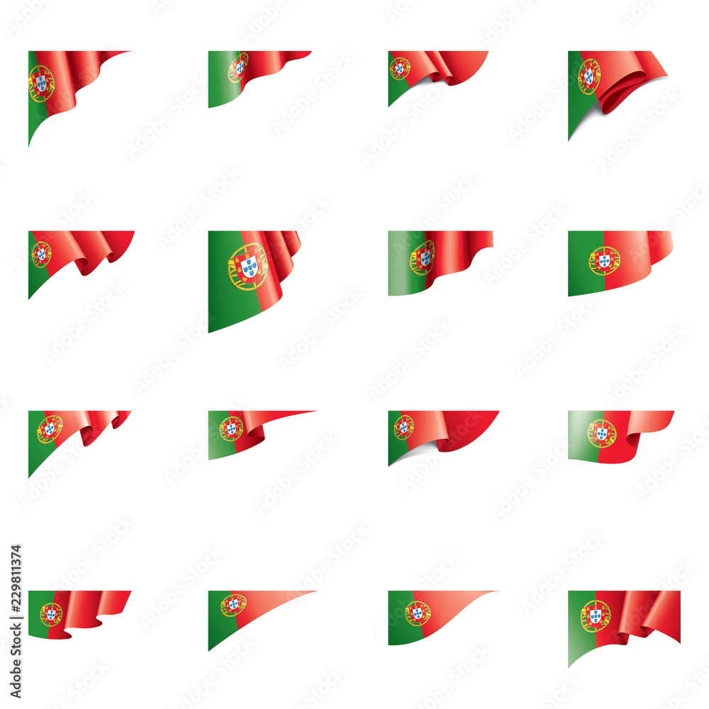 Portugal flag, vector illustration on a white background Portugal flag, vector illustration on a white background