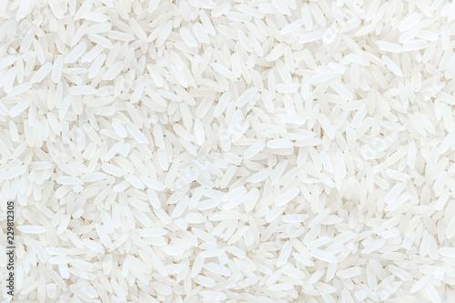 The natural texture - white rice closeup. The top view