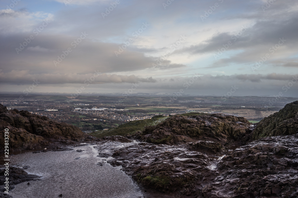 Naklejka premium View from Arthur's Seat after heavy rain