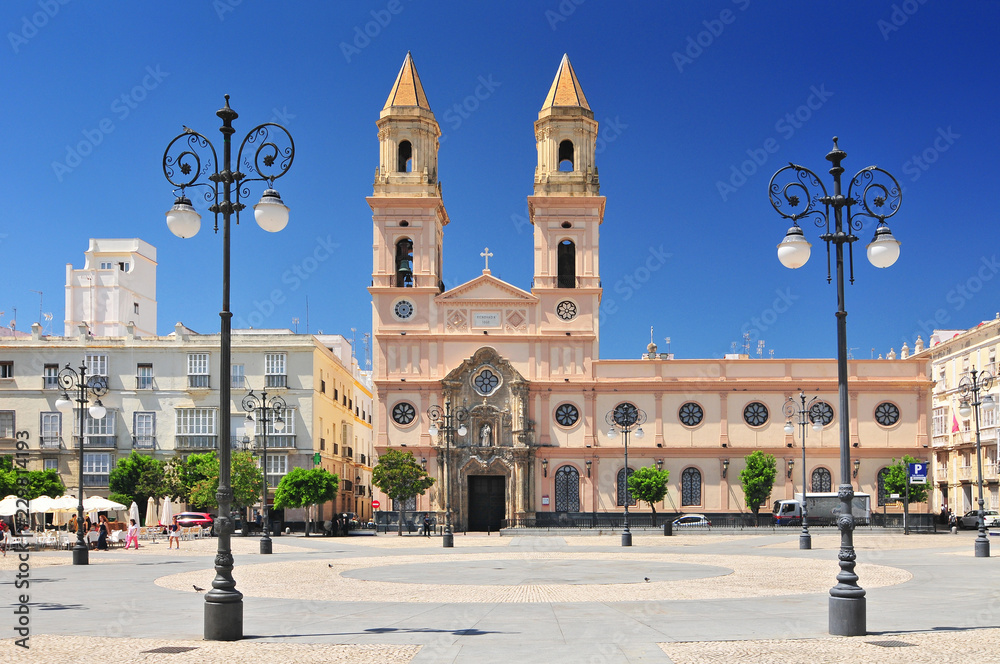 San Antonio church on the San Antonio square. Cadiz. Andalucia. Spain.