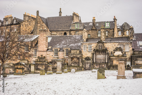 Greyfriars Kirkyard Edinburgh in winter
