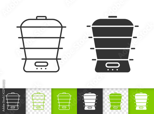 Steamer simple black line vector icon