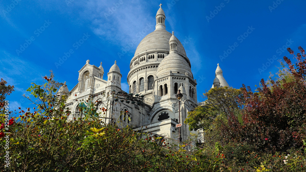 The famous basilica Sacre Coeur , Paris, France.