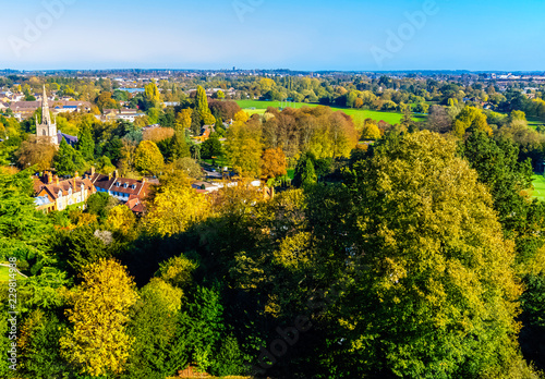 Aerial view of Warwick, Warwickshire, United Kingdom © Marcin