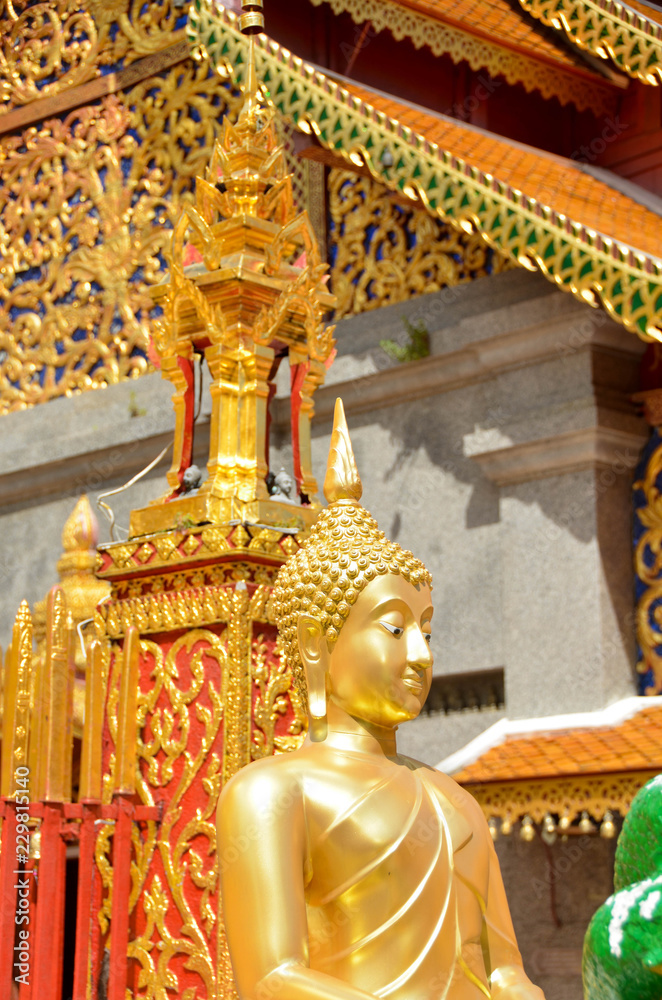 Obraz premium Thailand gold statue at temple