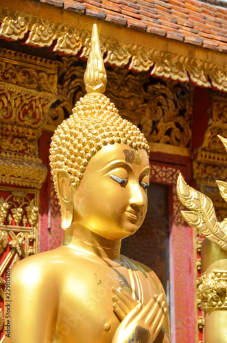 Thailand gold statue at temple