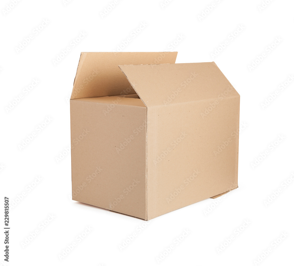 Cardboard box open. Isolated on white background Cardboard box open. Isolated on white background