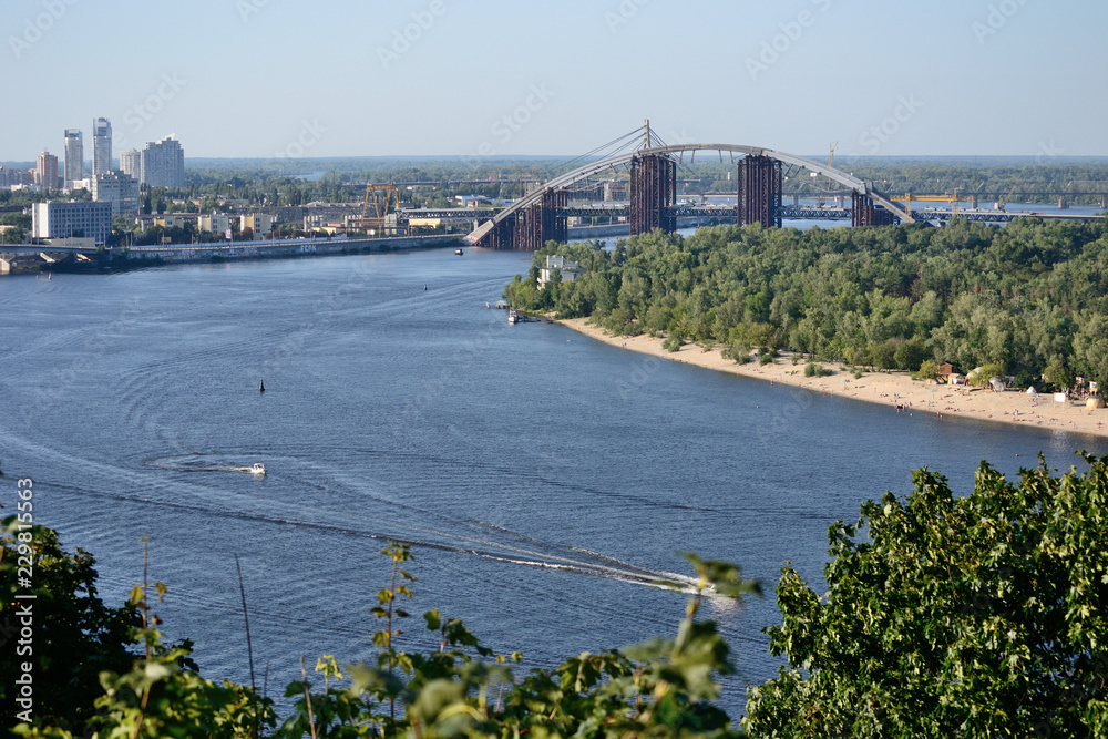 Fototapeta premium View to Kyiv and Dnepr River