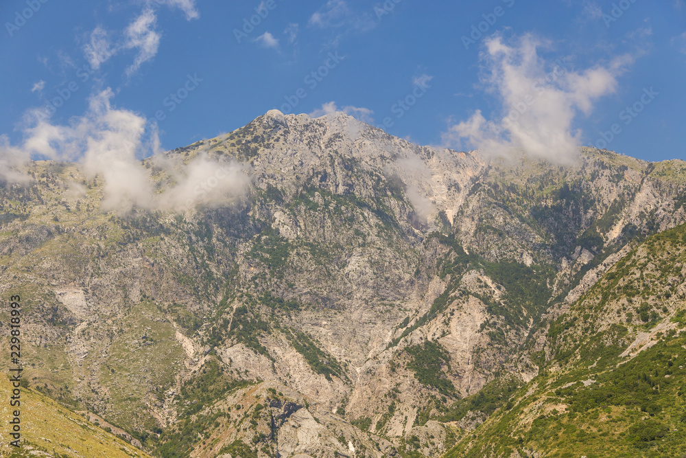 Obraz premium View from Llogara Pass to the Cikes mountains in Albania.