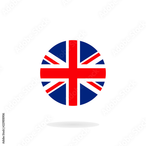 The Union Jack in circle form. Vector icon. National flag of the United Kingdom