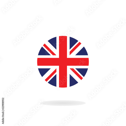 The Union Jack in circle form. Vector icon. National flag of the United Kingdom