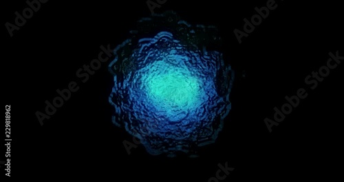 Blue Water Bubble Visual Effect with 30 Frame per Second 4K Resolution from top view, can be used as an effect to surface of water photo