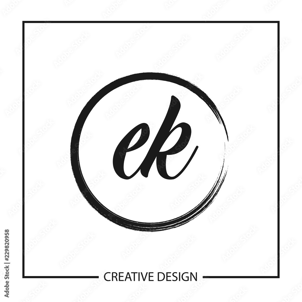 Initial Letter EK Logo Template Design