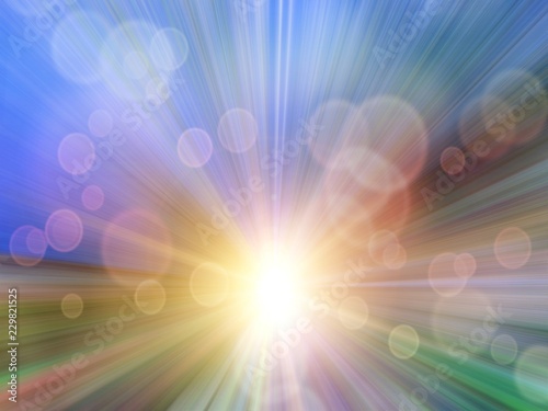 Soft and blurred with bokeh of ray light action background