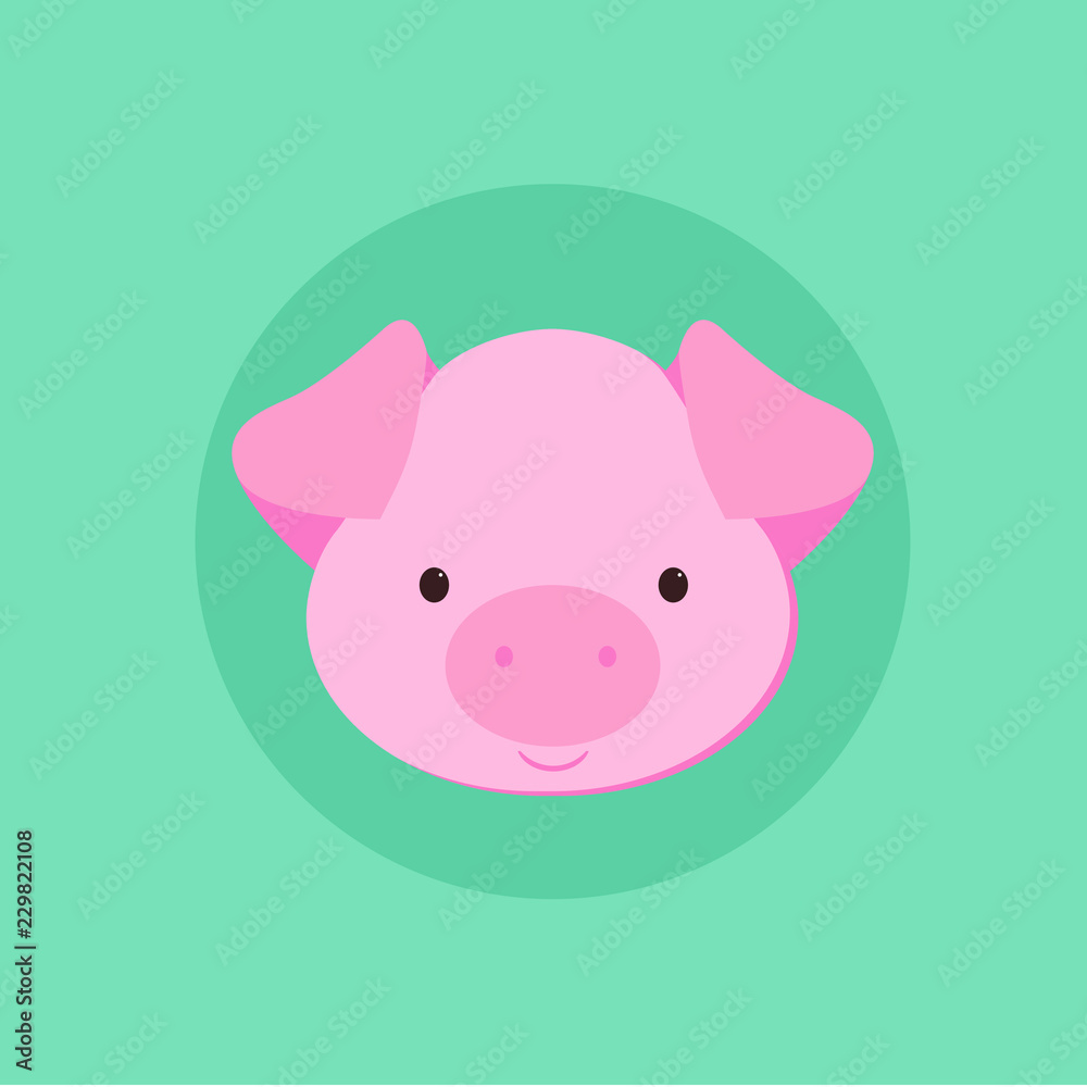 Funny vector pig illustration Funny vector pig illustration