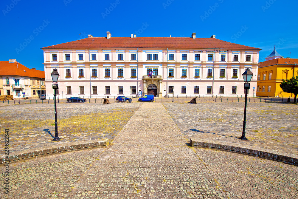 Old paved square in Tvrdja historic town of Osijek