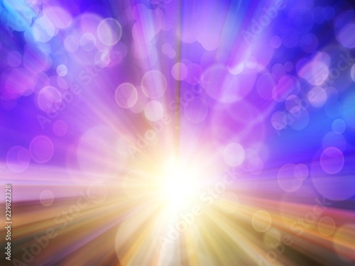 Soft and blurred with bokeh of ray light action background