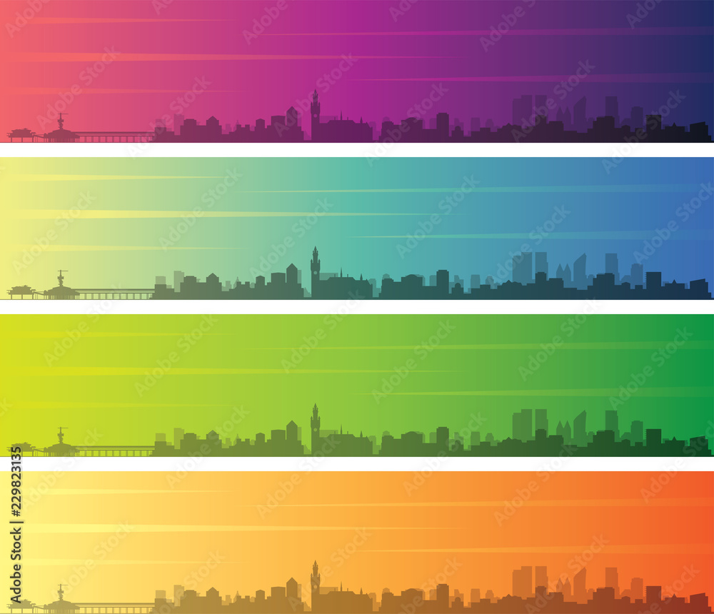 The Hague Multiple Color Gradient Skyline Banner