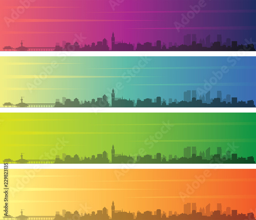 The Hague Multiple Color Gradient Skyline Banner